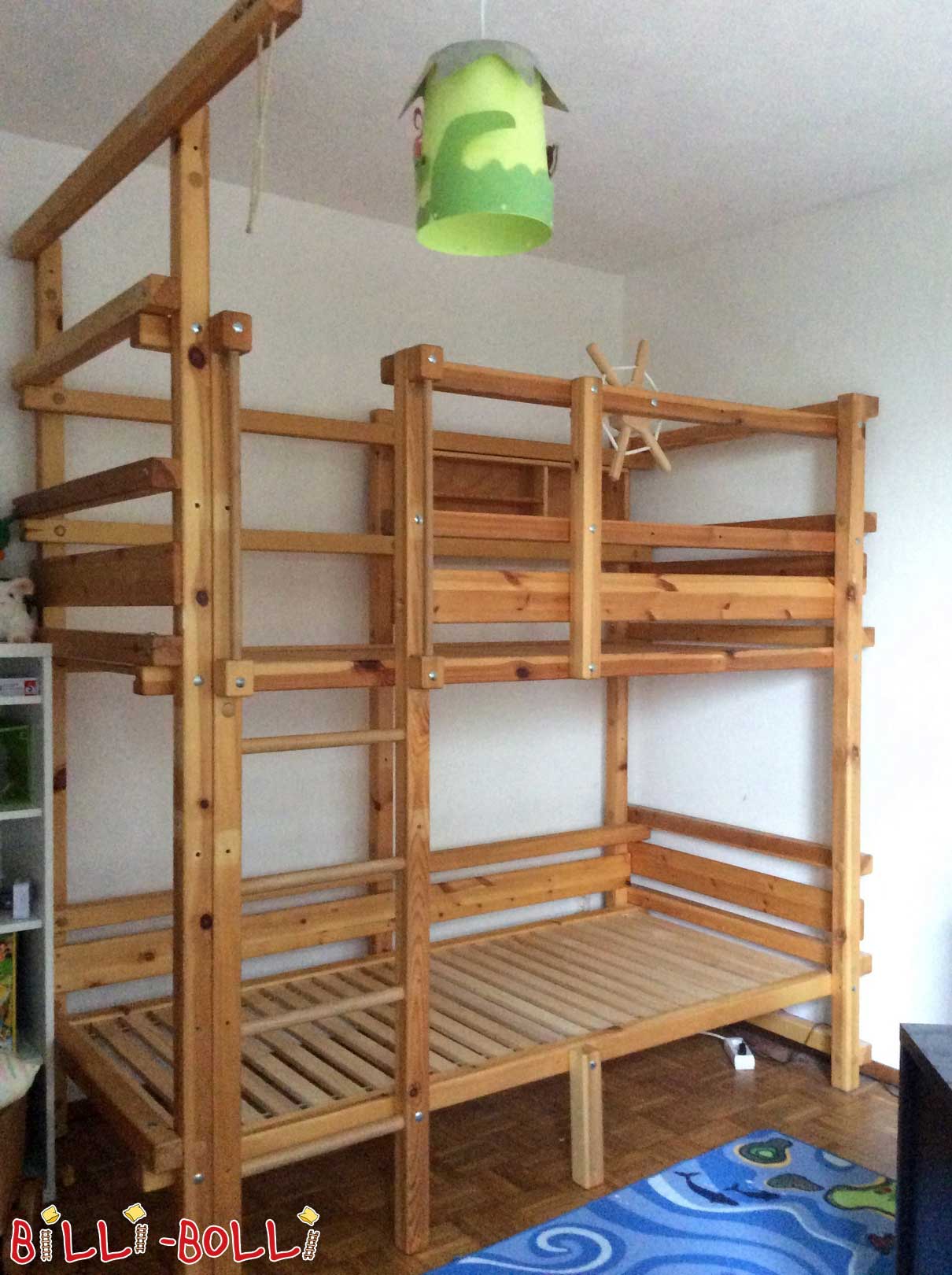 Auganti palėpės lova + virš kampo 90 x 200 pušies alyvuotas vaškuotas (Kategorija: Vaikiškos lovos ir lovos su gultais, skirtos vaikams ir paaugliams: Naudojama palėpės lova)