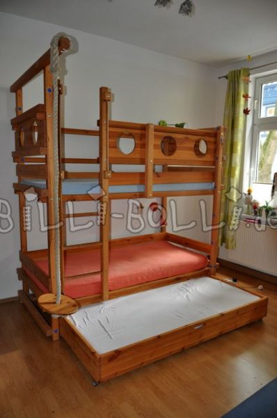 Growing loft bed + conversion set to bunk bed incl. bed box bed (Category: second hand loft bed)