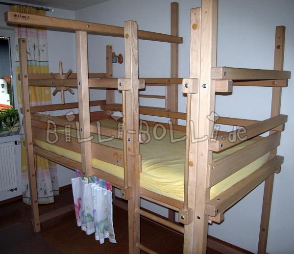 bunk bed (100x200) in beech (Category: second hand loft bed)