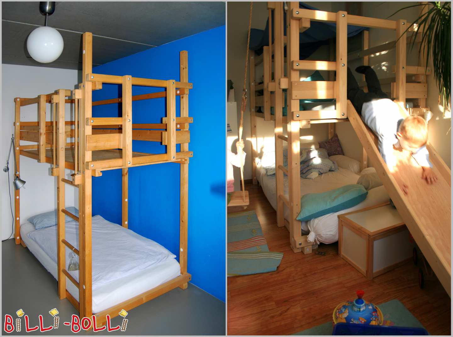 Loft bed 100x200 in spruce untreated plus accessories (Category: second hand loft bed)