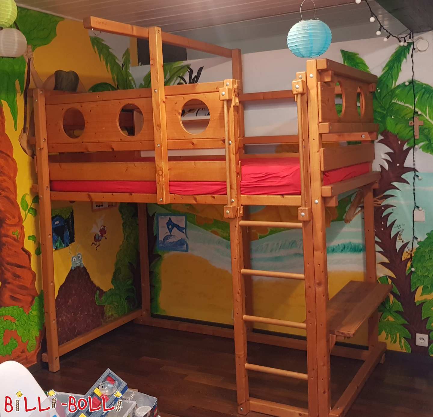 Зростаюче горище ліжко 100х200 сосна піратське кермо магазинна дошка (Категорія: Ліжко-горище вирощування разом з дитиною used)