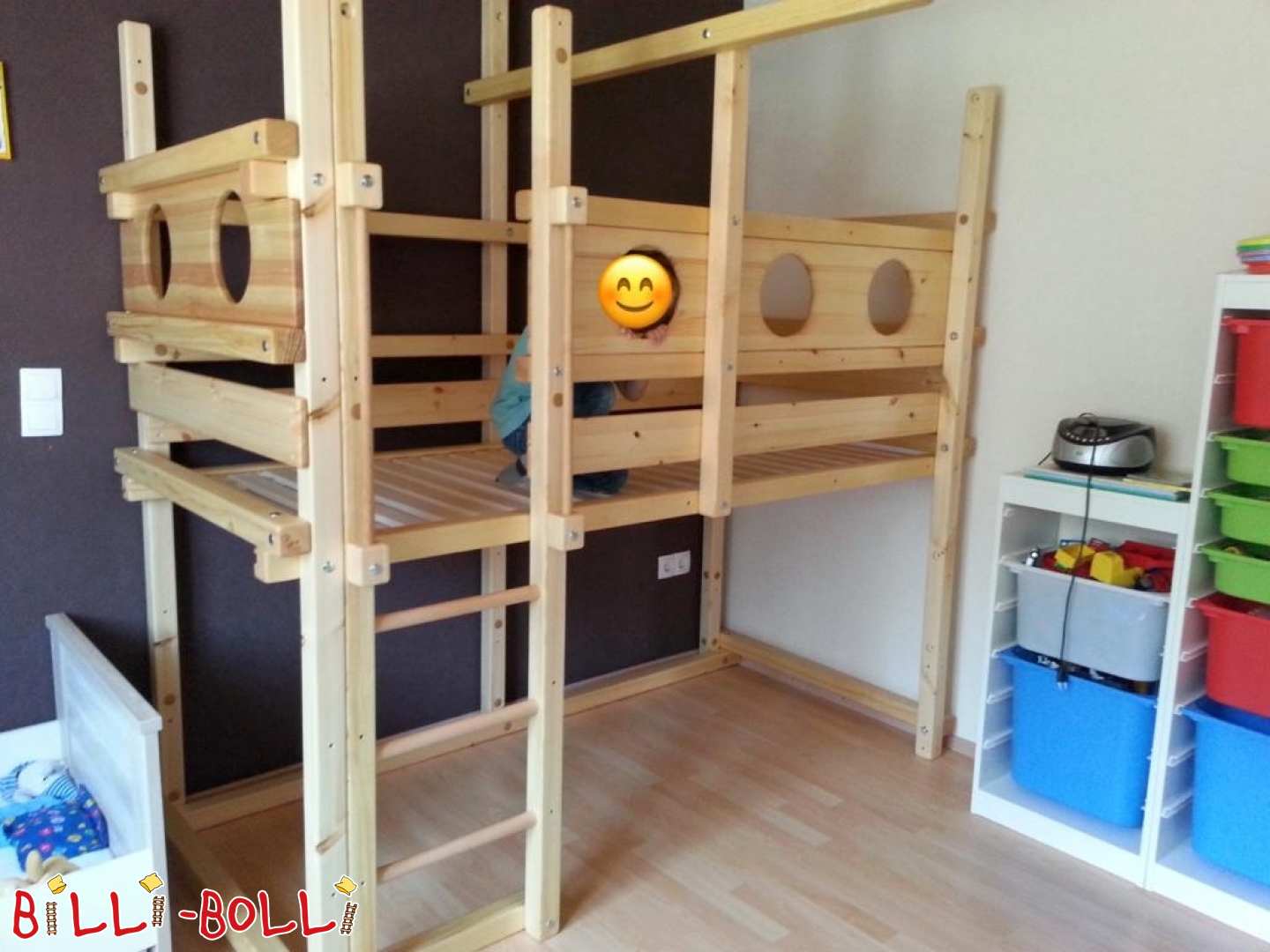 सामान के साथ मचान बिस्तर 200 x 100 सेमी (कोटि: मचान बिस्तर का इस्तेमाल किया)