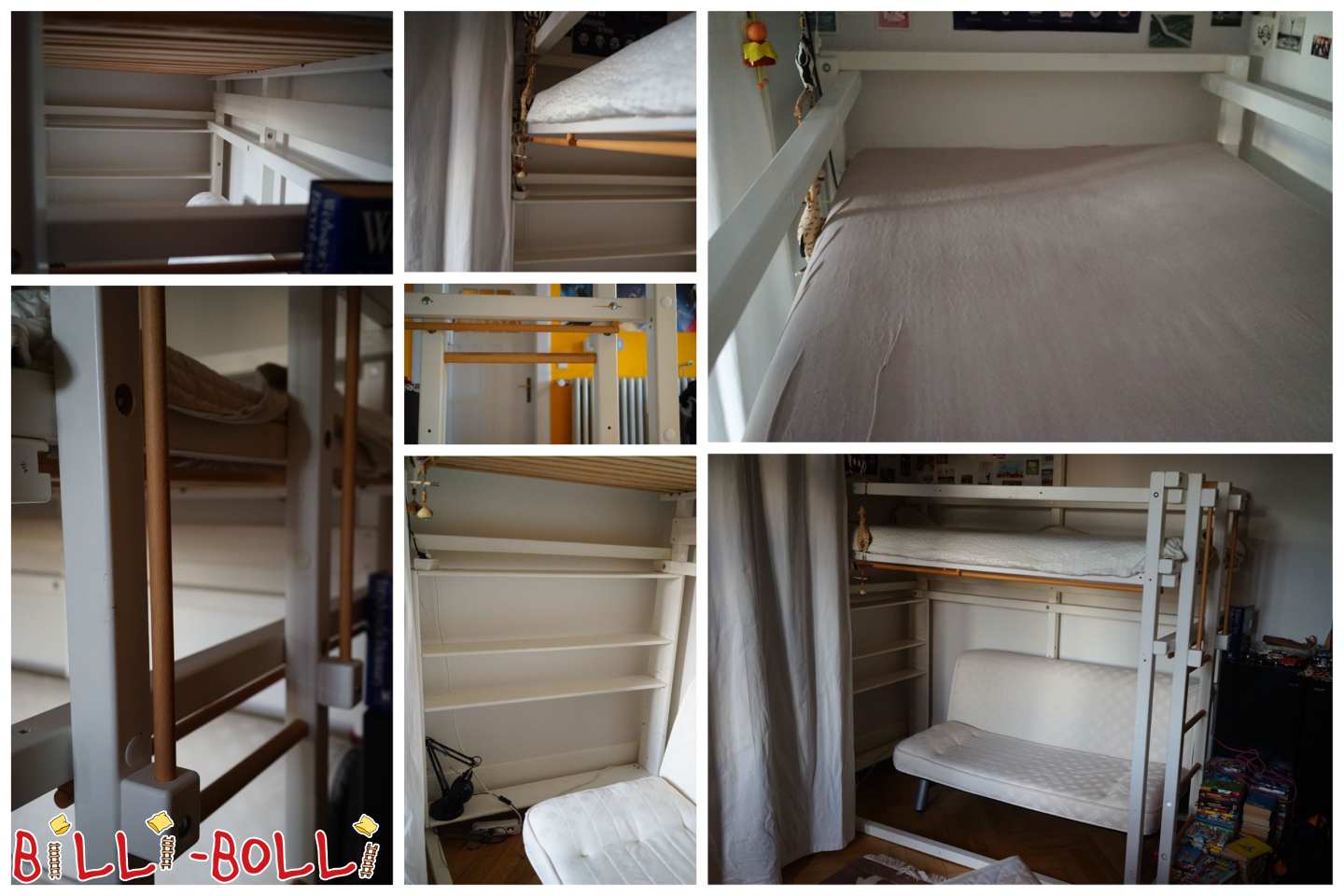 Growing loft bed 220x120 with shelf in Karlsruhe (Category: Loft Bed Adjustable by Age pre-owned)