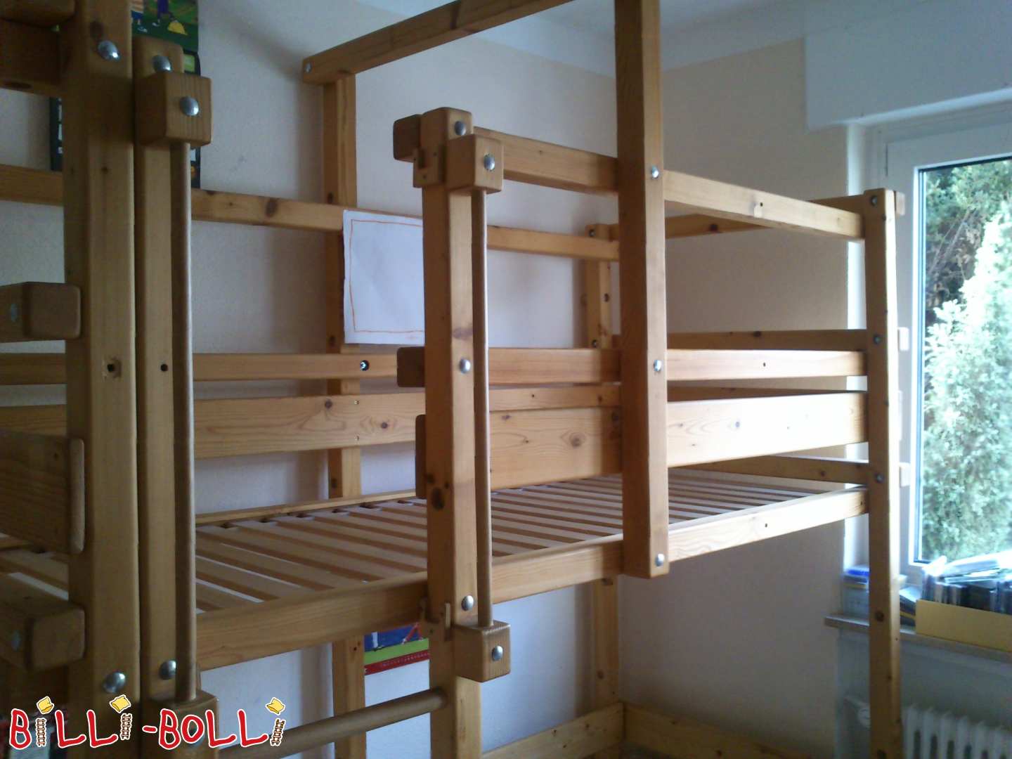 Lit mezzanine 80 x 190 cm qui grandit avec l’enfant et extension d’un lit superposé (Catégorie : Lit mezzanine évolutif de seconde-main)