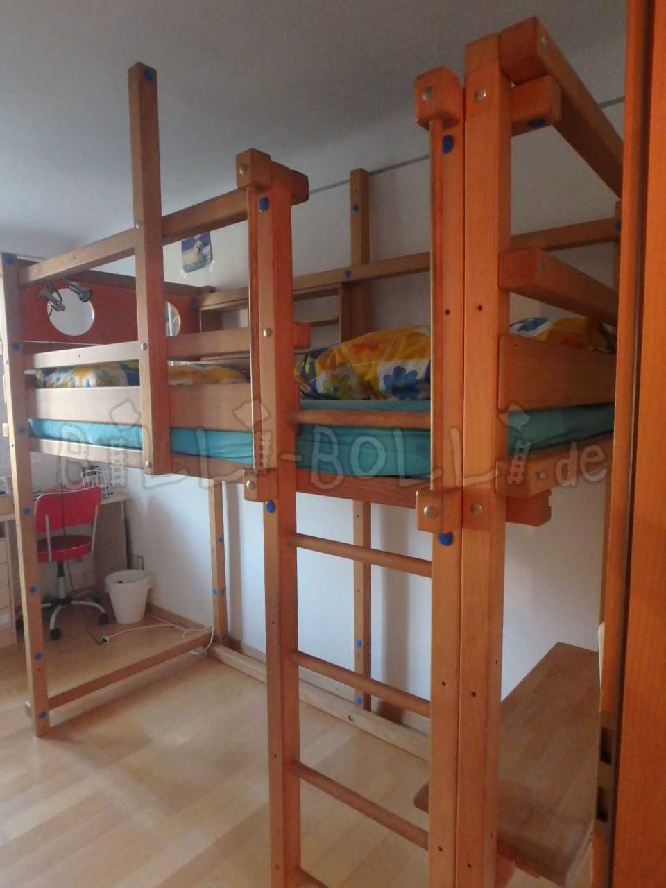 Cama alta en crecimiento de 90 x 190 cm, haya encerada aceitada (Categoría: cama alta segunda mano)