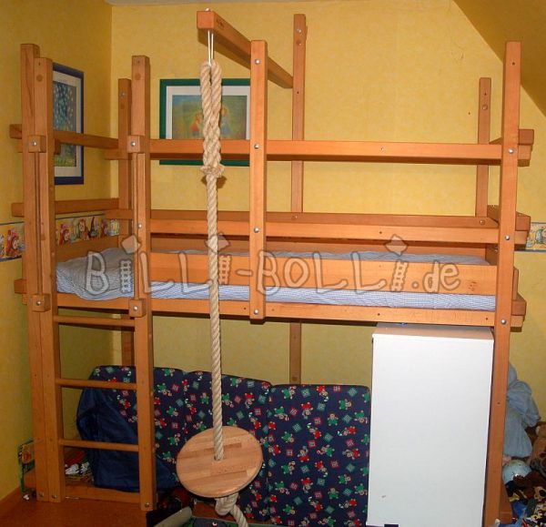 Auganti palėpės lova 90 x 200 cm, alyvuotas bukas (Kategorija: Naudojama palėpės lova)