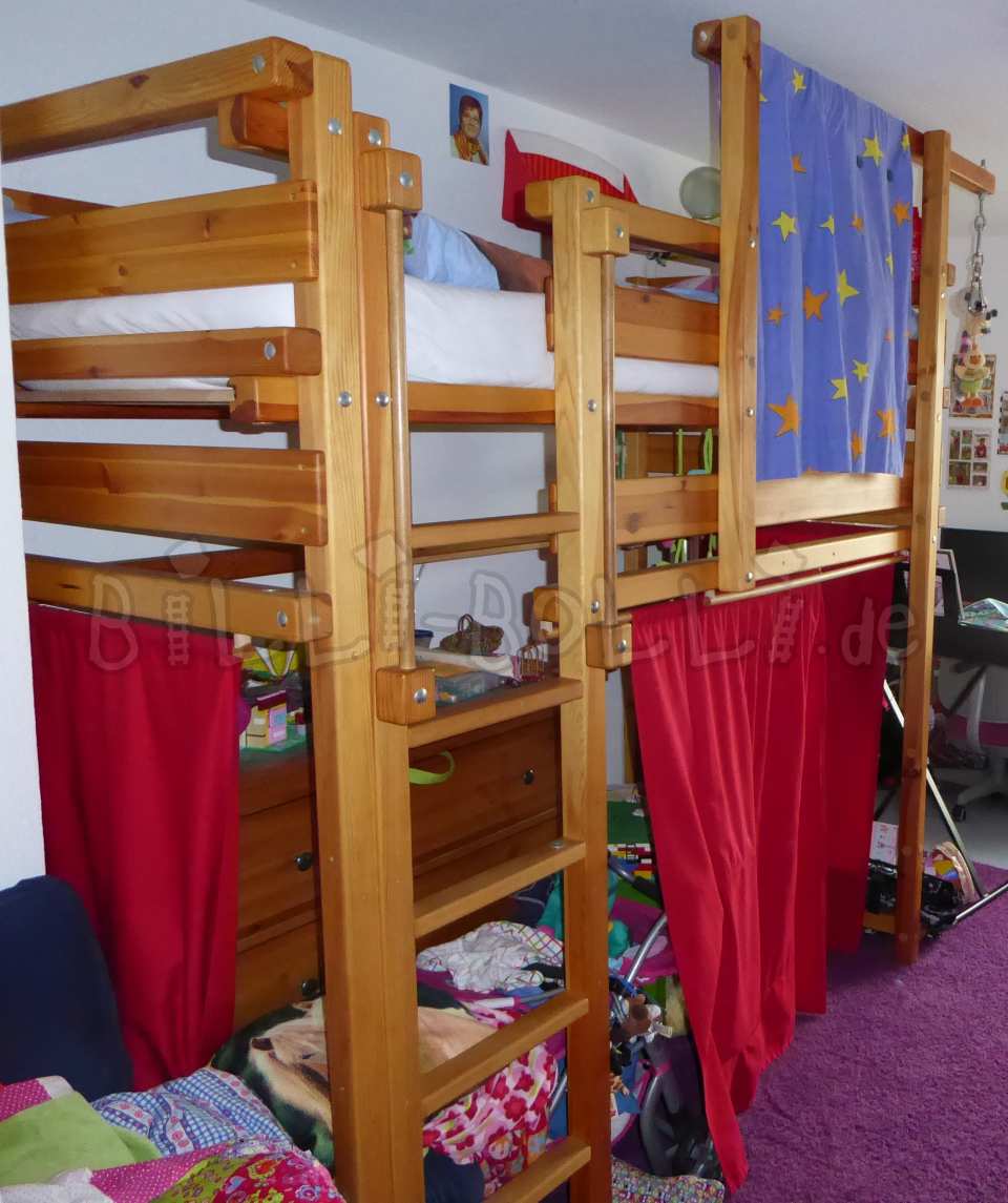 Auganti palėpės lova, 90 x 200 cm, alyvuota vaškuota pušis (Kategorija: Naudojama palėpės lova)