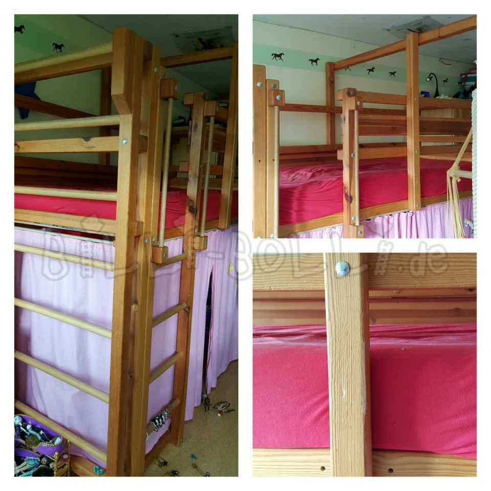 Raste krevet u potkrovlju, 90 x 200 cm, nauljeni bor (Kategorija: Korišten krevet u potkrovlju)