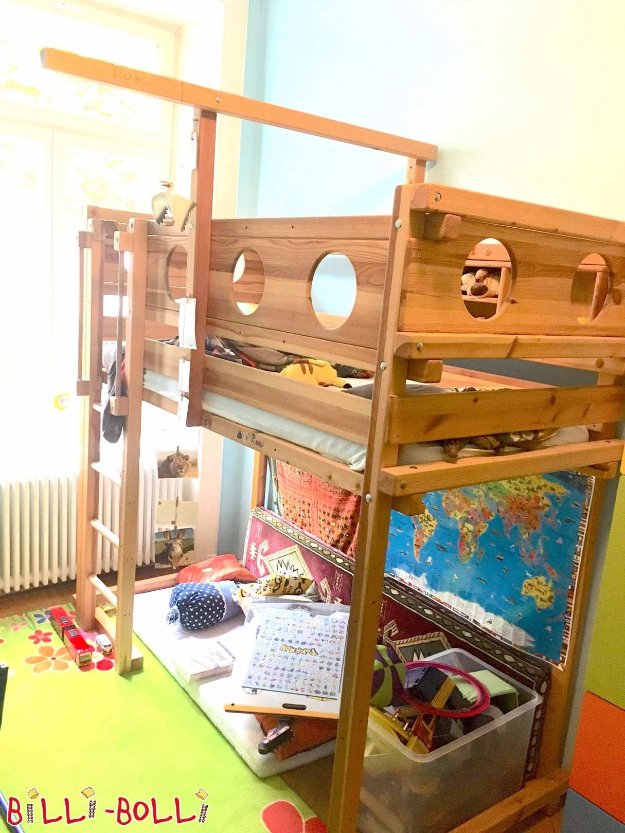 Growing loft bed 90x200, pine oiled/waxed, in Frankfurt (Category: second hand loft bed)