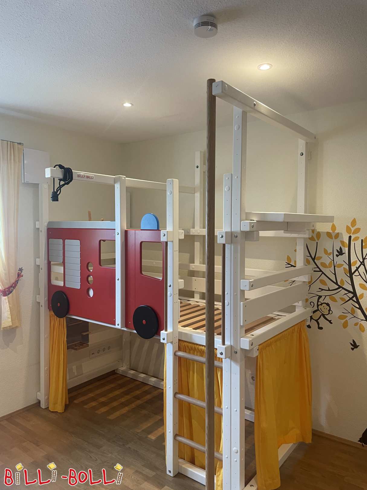 Loft bed 90x200cm for fire brigade fans (Category: Loft Bed Adjustable by Age pre-owned)