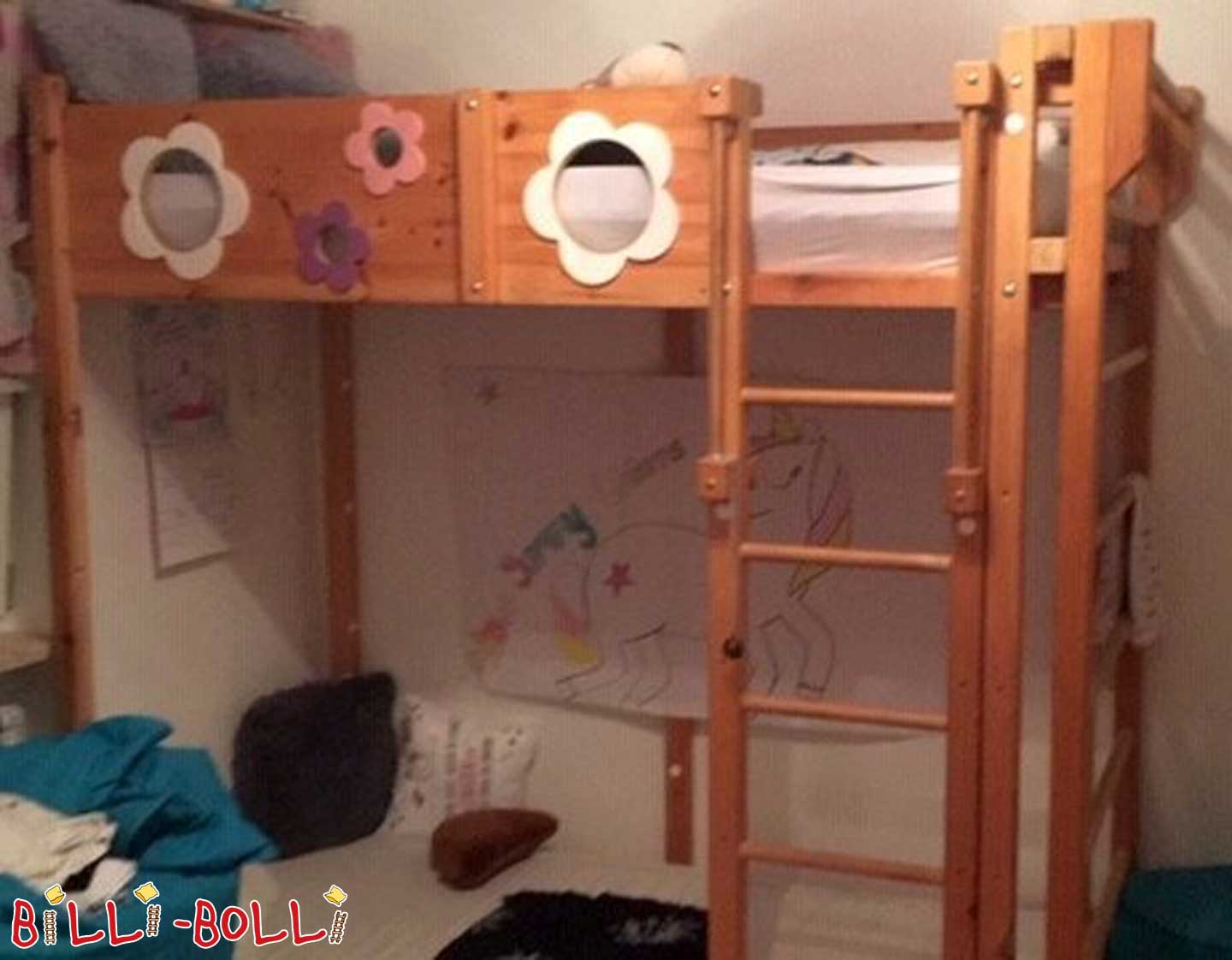Growing loft bed on untreated pine in Oberasbach (Category: second hand loft bed)