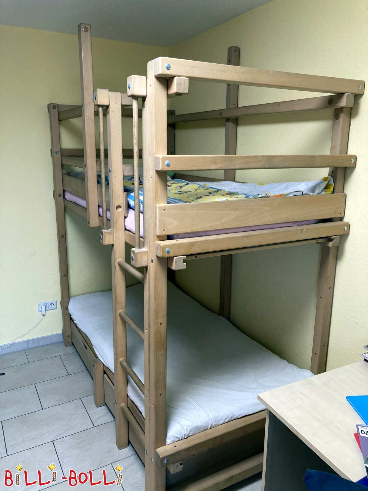 Loft bed made of beech that grows with the child, 90x190 (Category: second hand loft bed)