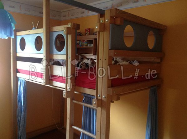 Loft bed made of oiled-waxed beech that grows with the child (Category: second hand loft bed)