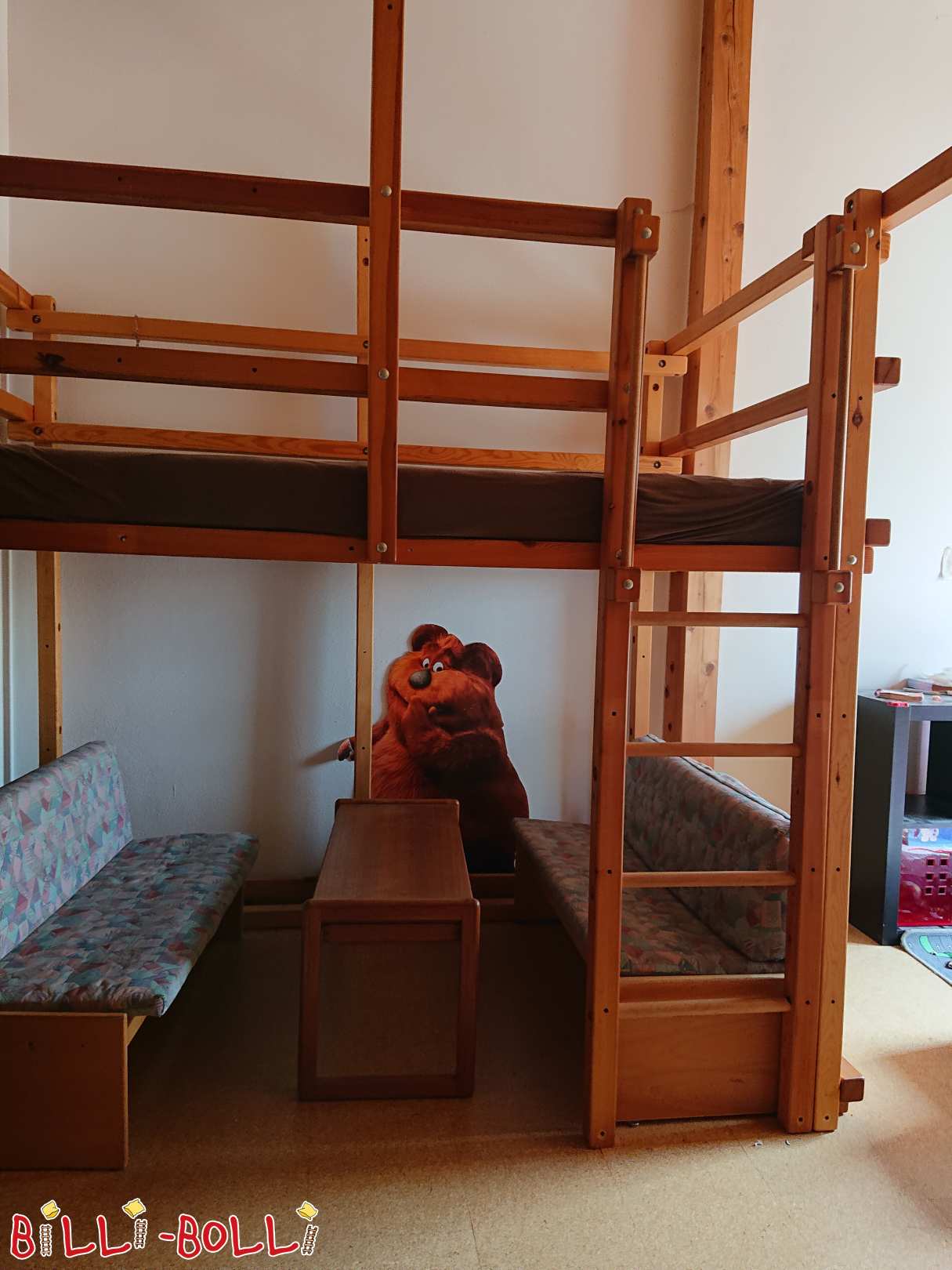 Cama loft 120 x 200 cm que medra co neno, viga media acurtada (Categoría: A cama loft medra contigo usada)