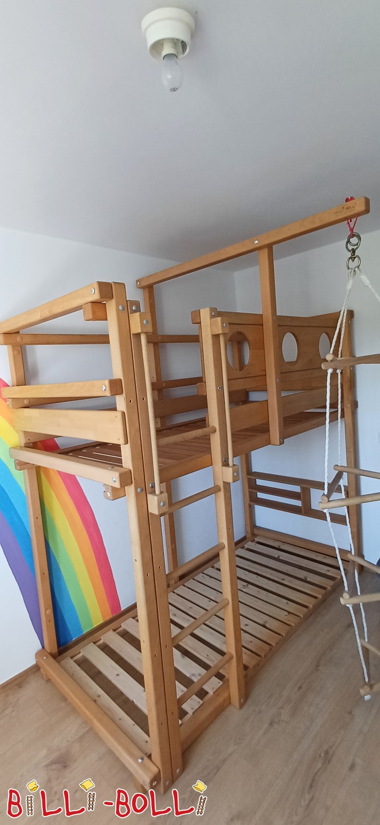 Anuncio 5763: Cama alta adaptable al crecimiento del niño, de madera de haya con tratamiento de cera al aceite, ubicada en Múnich Cama alta adaptable al crecimiento del niño, de madera de haya con tratamiento de cera al aceite, ubicada en Múnich (Categoría: Cama alta ajustable a la edad de segunda mano)