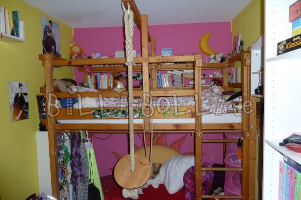 Letto a soppalco in abete rosso che cresce con il bambino (Categoria: letto a soppalco usato)