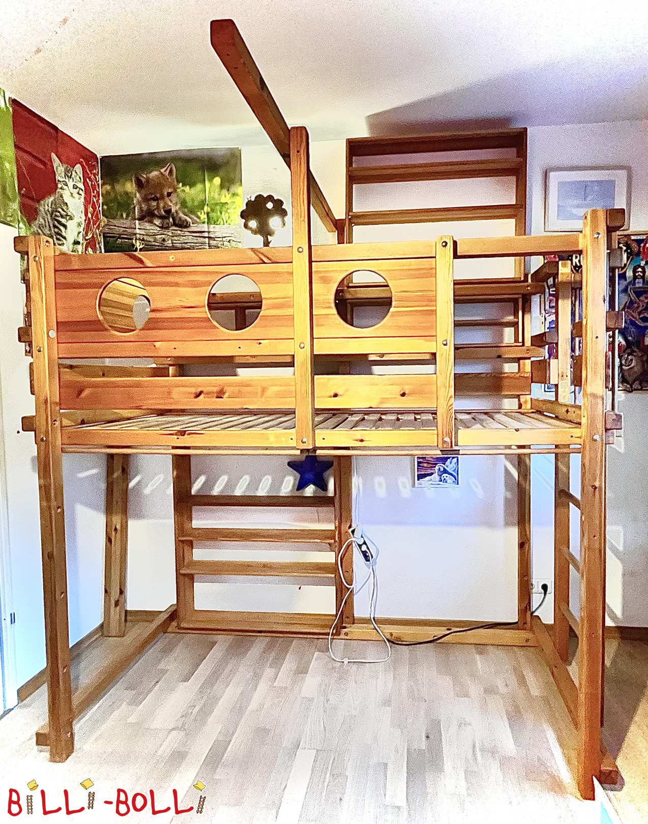 Loft bed oiled in pine that grows with the child (Category: Accessories/extension parts pre-owned)