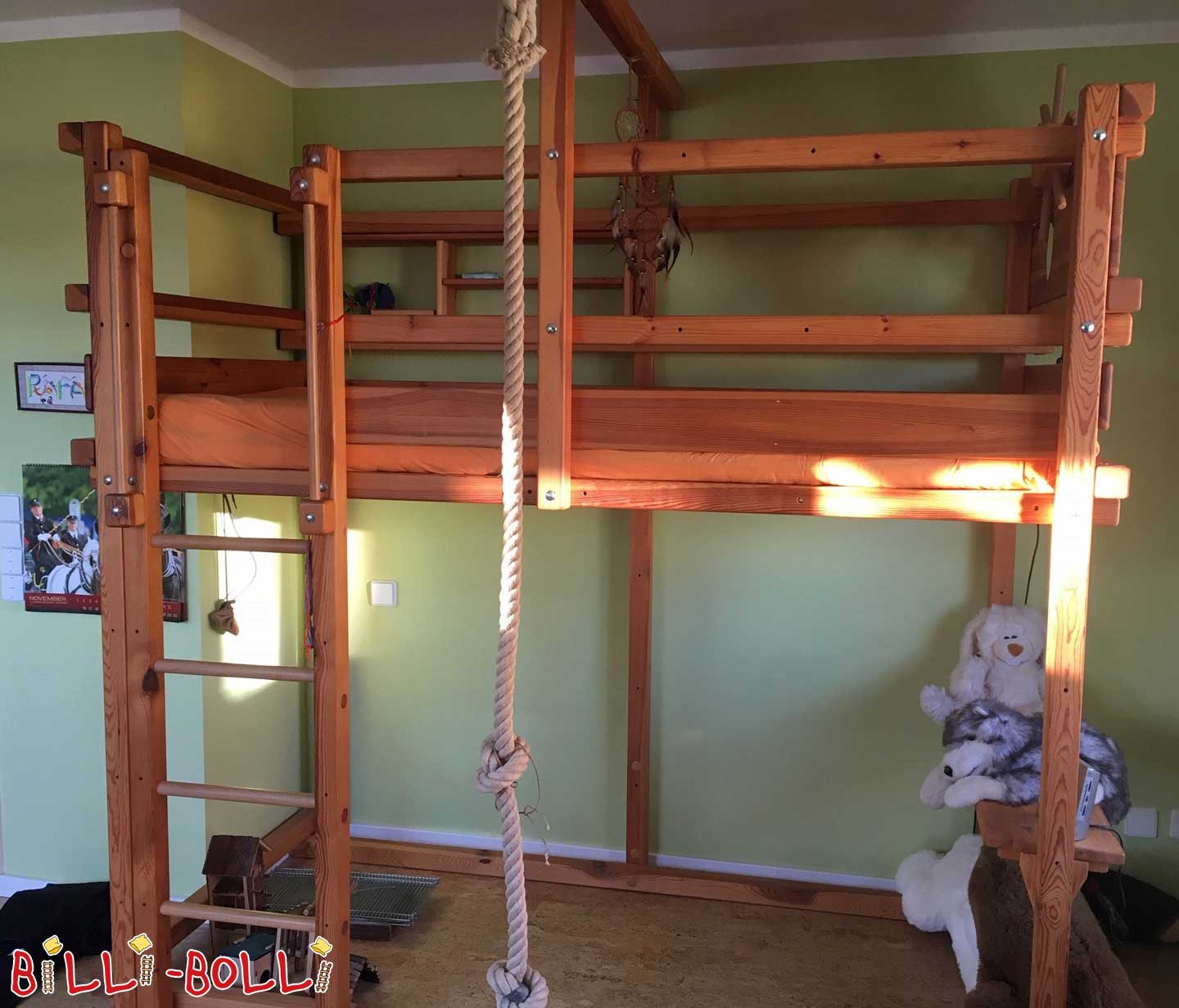 Growing loft bed in pine tree, waxed (Category: second hand loft bed)