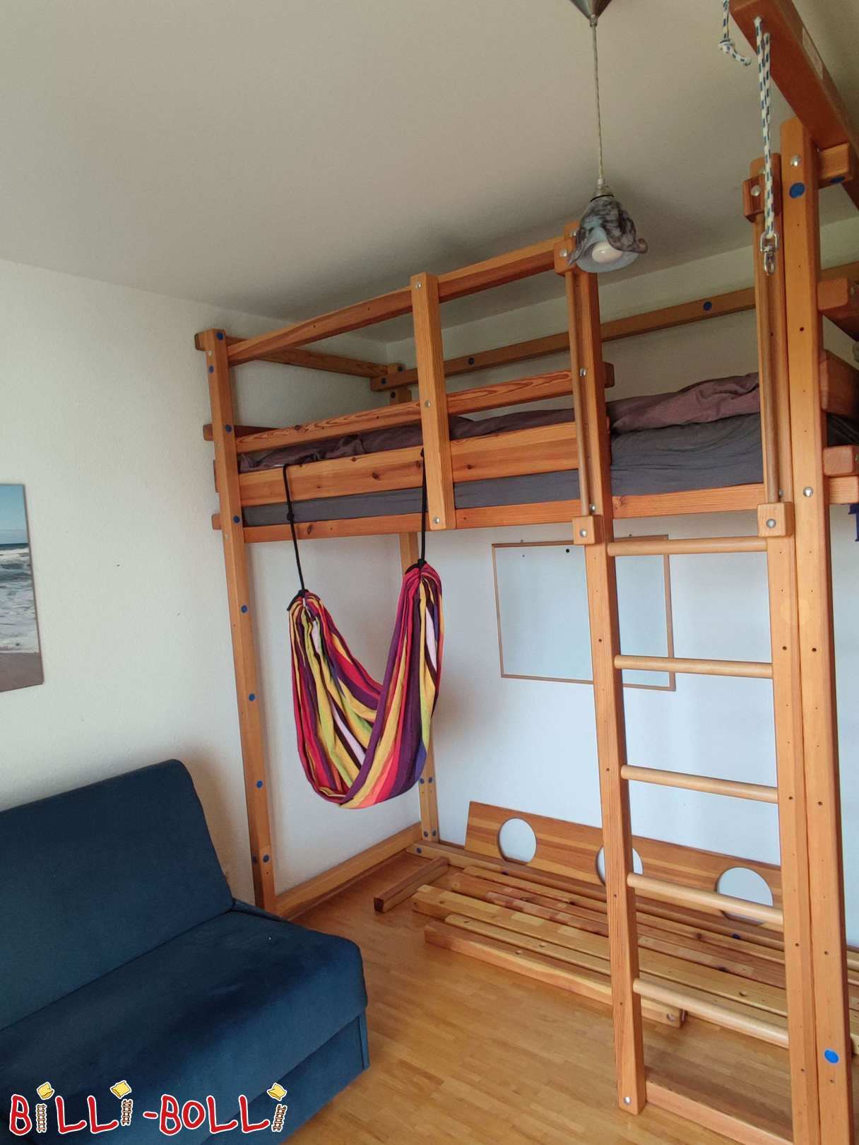 Прилагодлив брезов лофт-кревет со висечка лулашка во близина на Тјубинген (Категорија: Растечка спална на кат со вашето дете, користена)