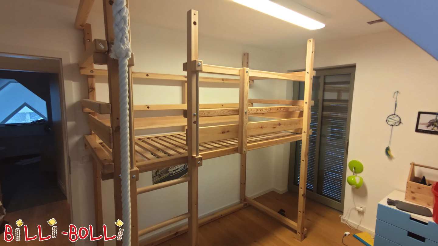 Cama alta de cultivo en pino, sin tratar, 90x200x228.5 (Categoría: Cama alta ajustable a la edad de segunda mano)