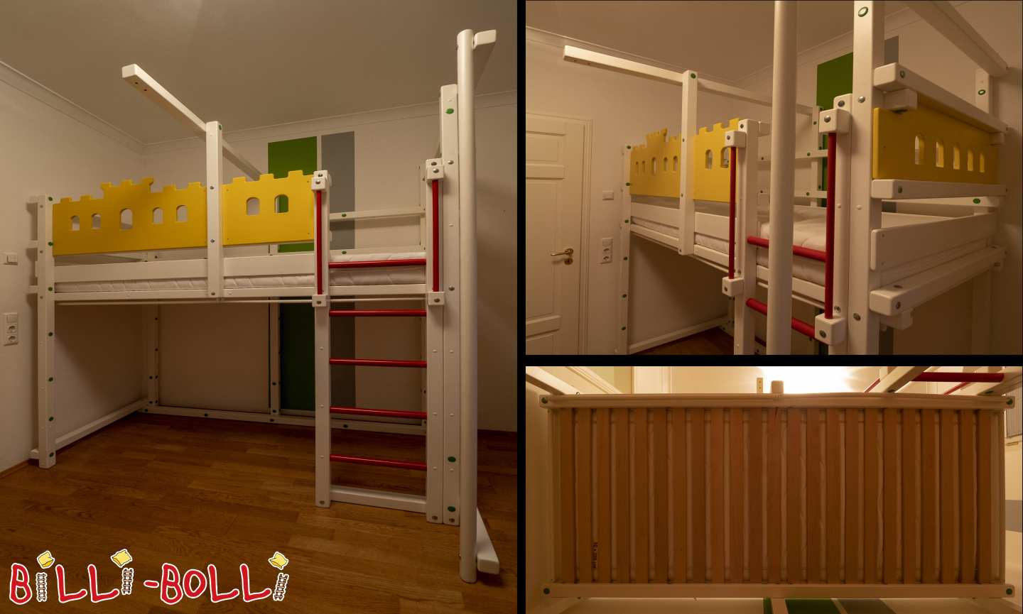 Letto a soppalco in crescita, multicolore, per piccoli cavalieri, Dresda (Categoria: Letto a soppalco trasformabile di seconda mano)