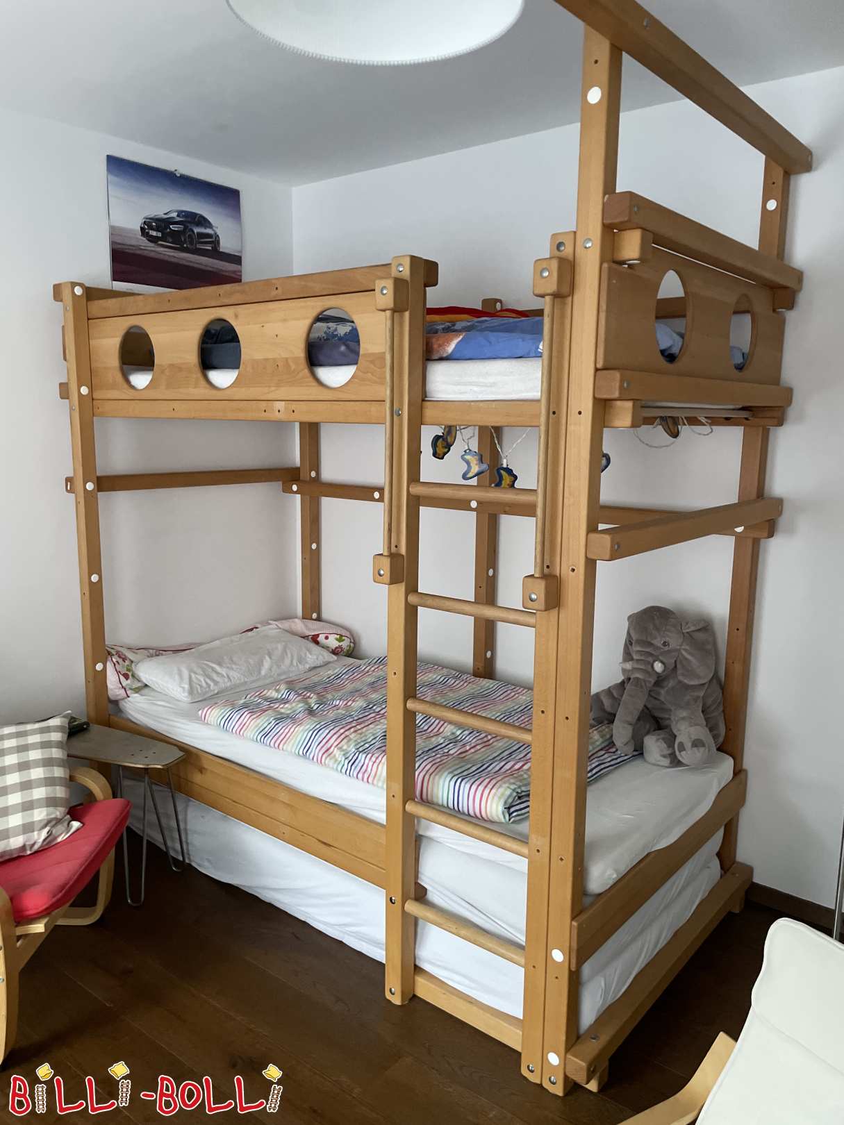 Bēniņu gulta ar dižskābaržā eļļotām šaujamlūkām (Kategorija: Bēniņu gulta, kas aug kopā ar bērnu lietotu)