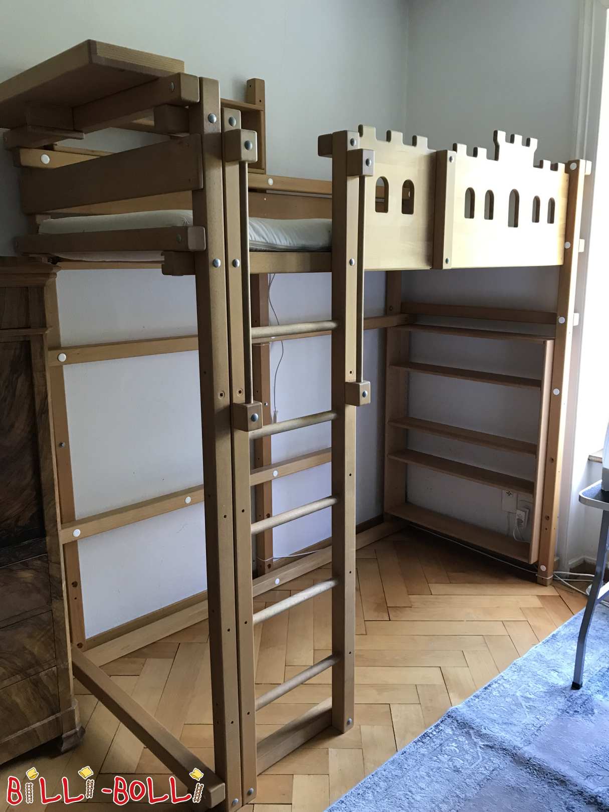تزايد السرير العلوي مع لوحات قلعة الفارس الزان المزيت (الفئة: سرير علوي ينمو مع الطفل used)