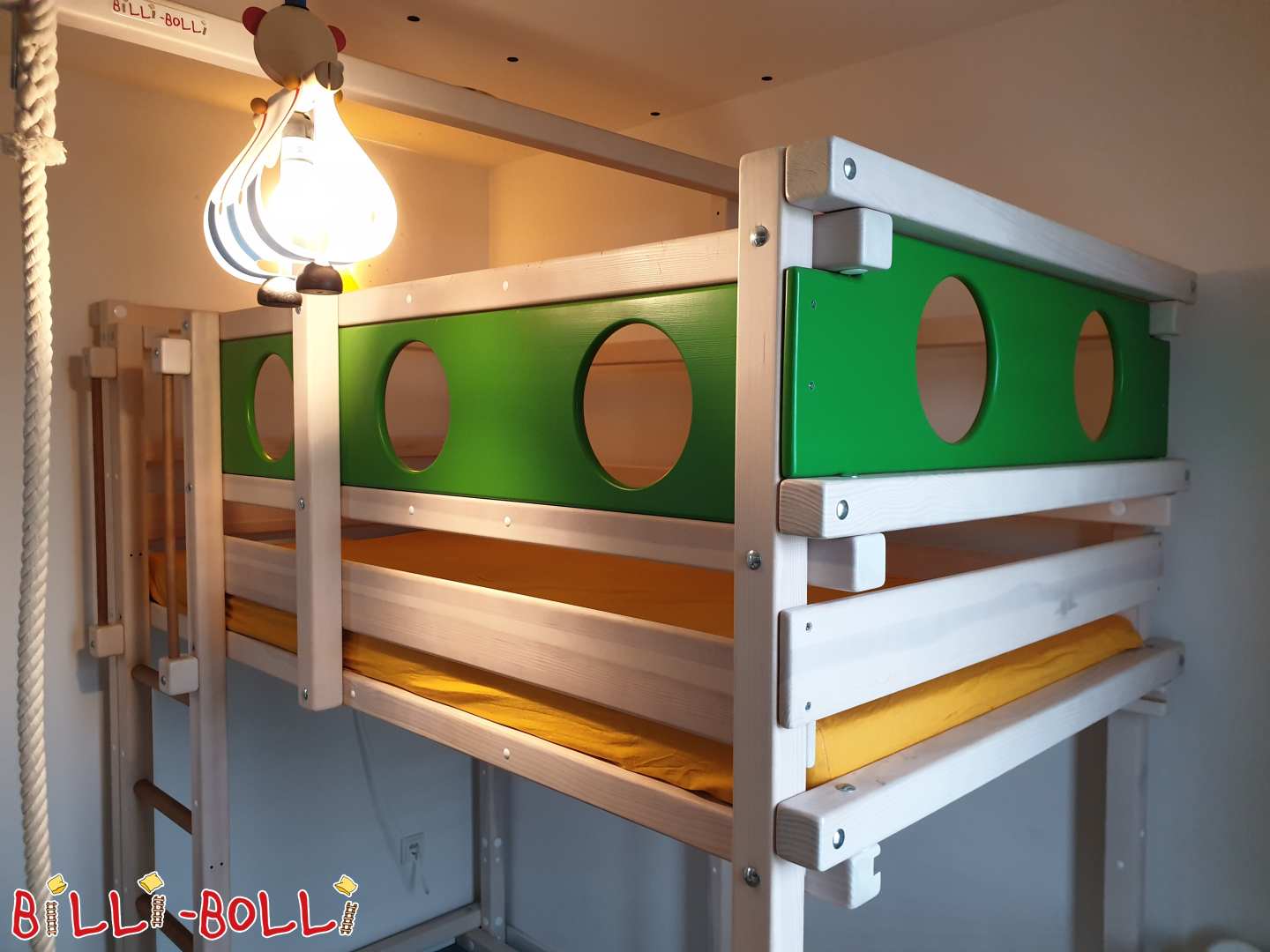Kasvava parvisänky 100x200 mänty, kääntöpalkilla (Luokka: Lapsen mukana kasvava parvisänky käytettynä)