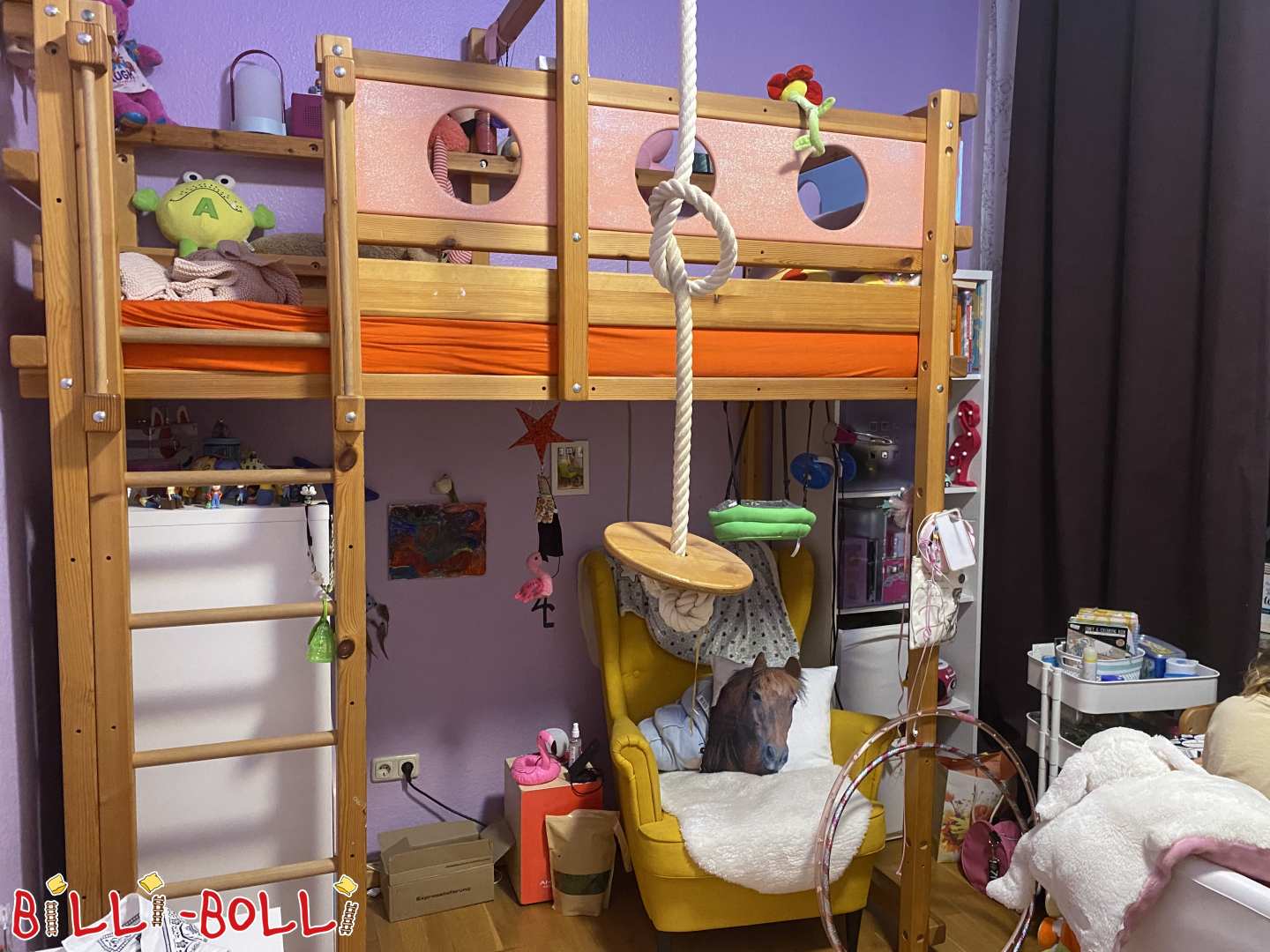 Auganti palėpės lova / teminė lova su supamąja plokštele (Kategorija: Palėpės lova auga kartu su vaiku used)