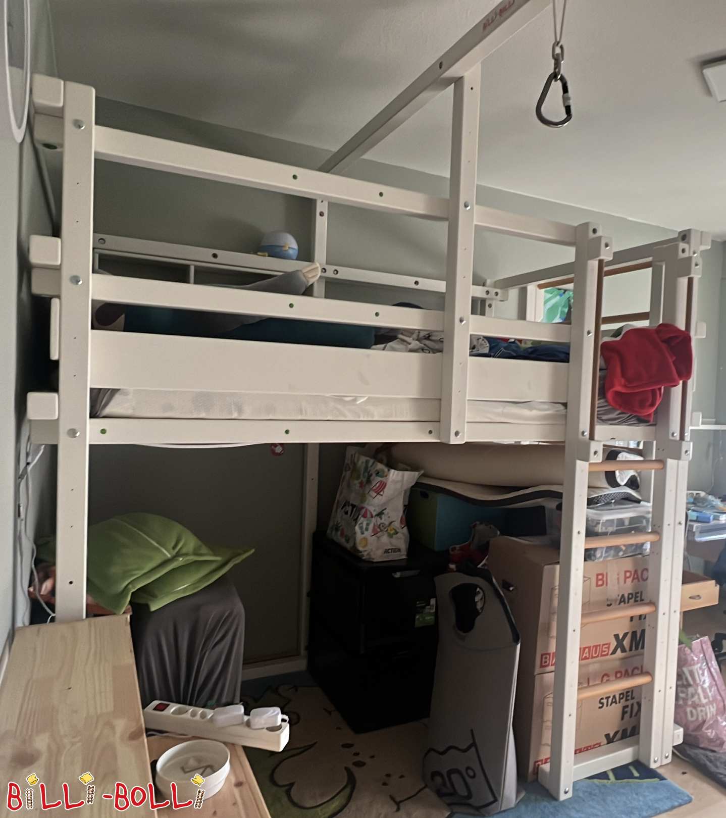 Letto a soppalco laccato bianco che cresce con il bambino (Categoria: Letto a soppalco trasformabile di seconda mano)
