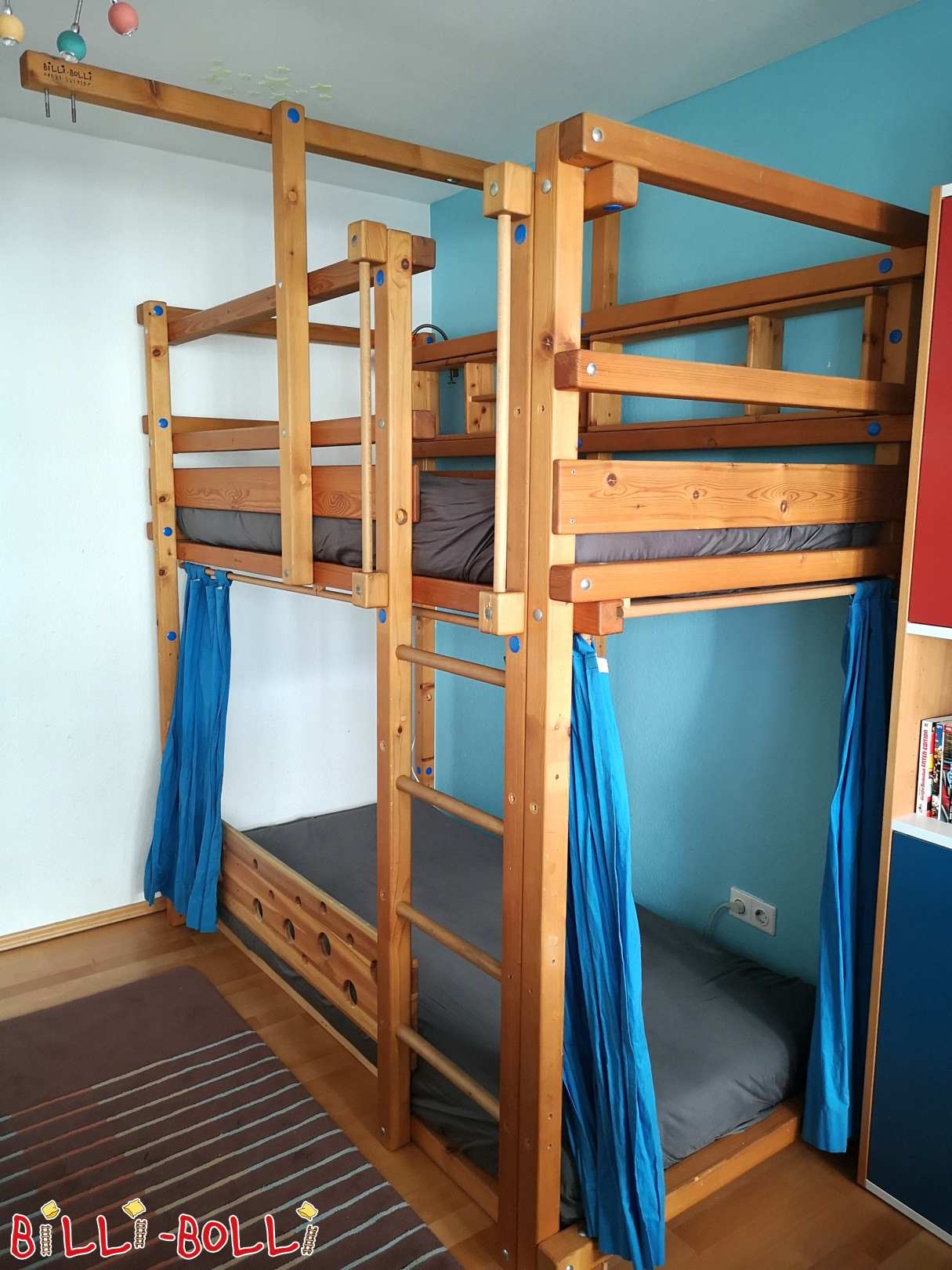 Growing children's loft bed, oiled (Category: second hand loft bed)