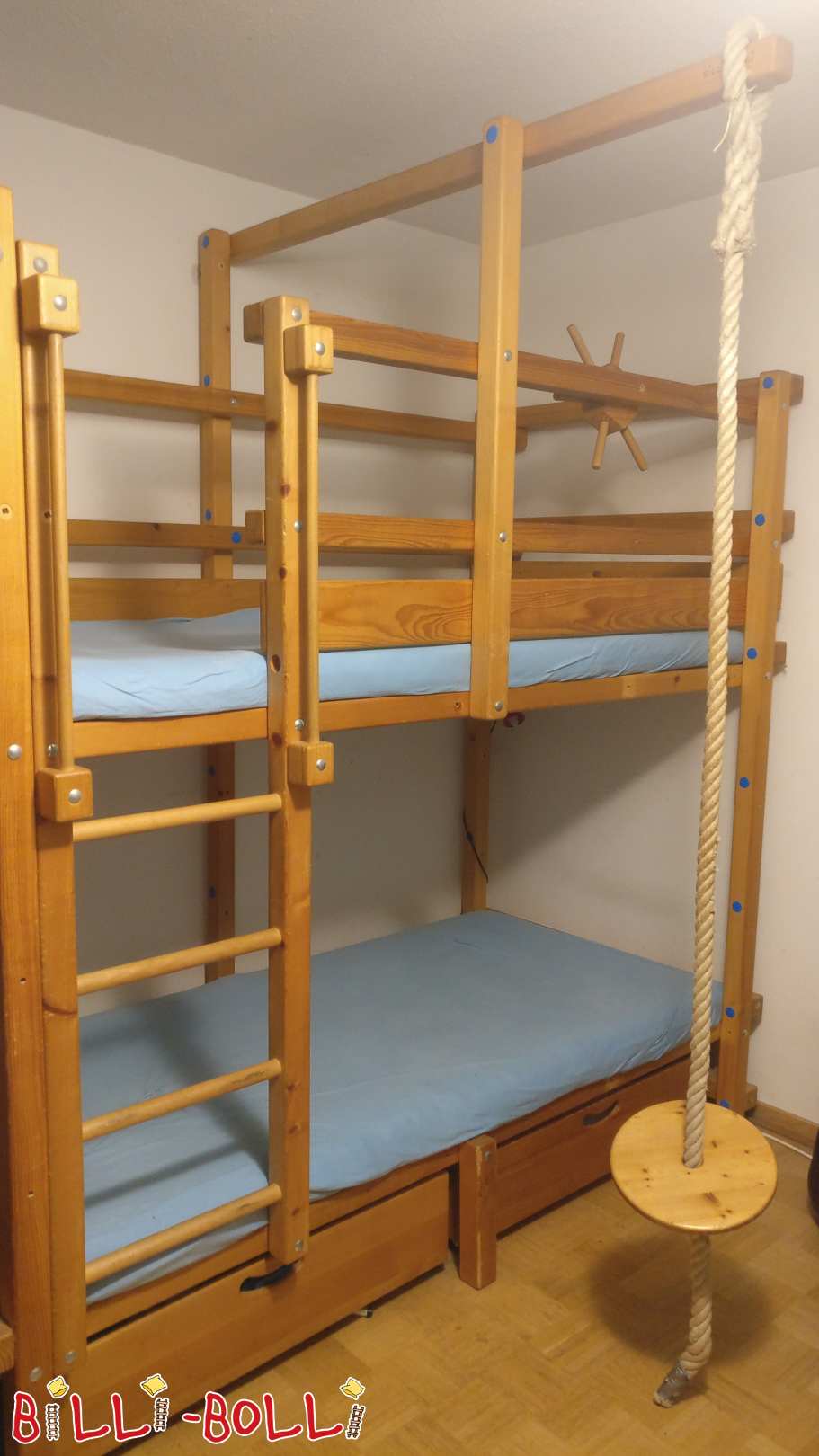 Pirate bunk bed, spruce 90x200 cm, with 2 slatted frames, Augsburg (Category: Bunk Bed pre-owned)