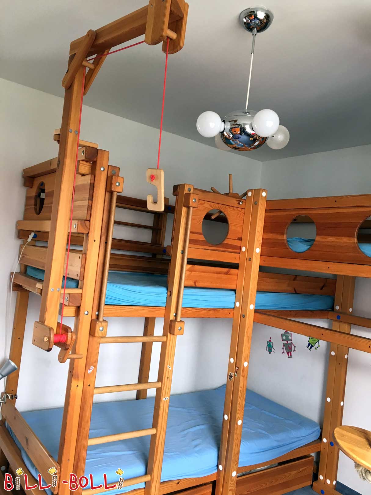 Pirate bed construction with 3 beds / for 3 children (Category: second hand loft bed)