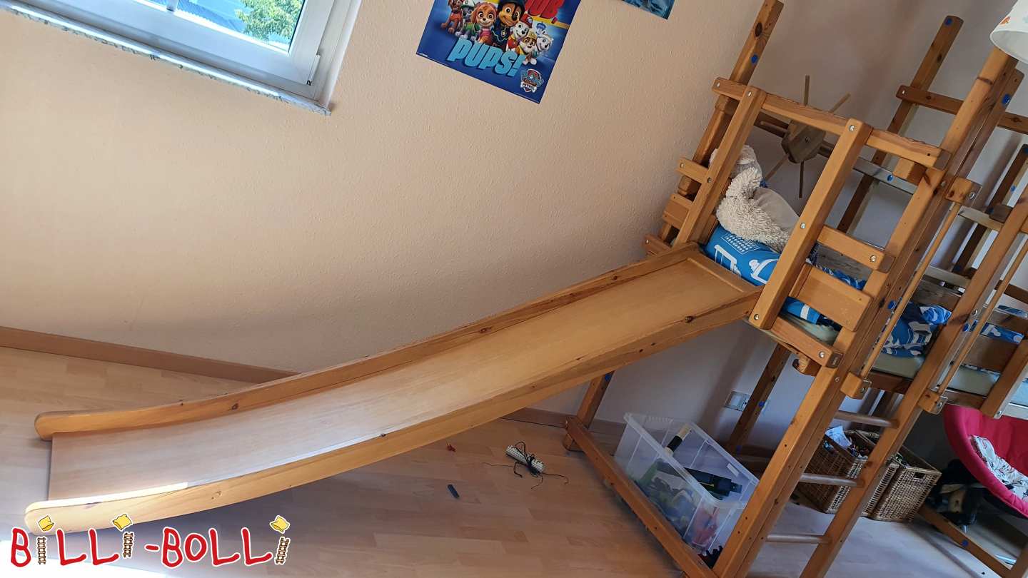 Slide for Billi-Bolli loft bed, pine untreated, with conversion kit (Category: second hand loft bed)