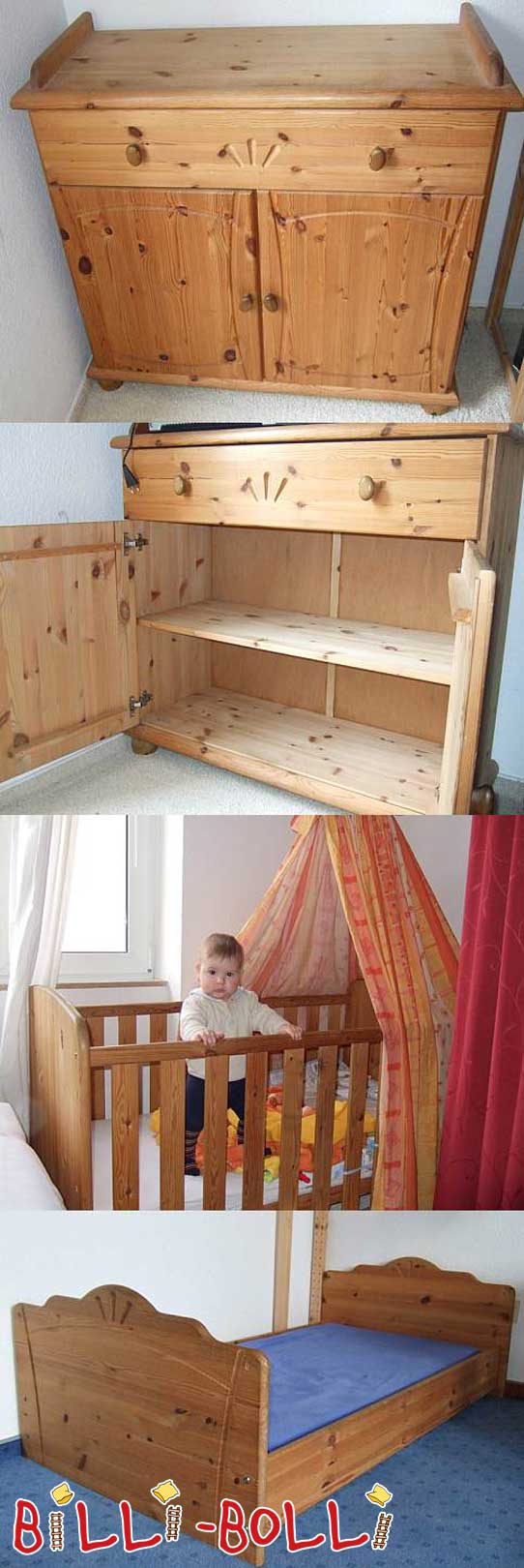 Cots and matching changing table (Category: second hand kids’ furniture)