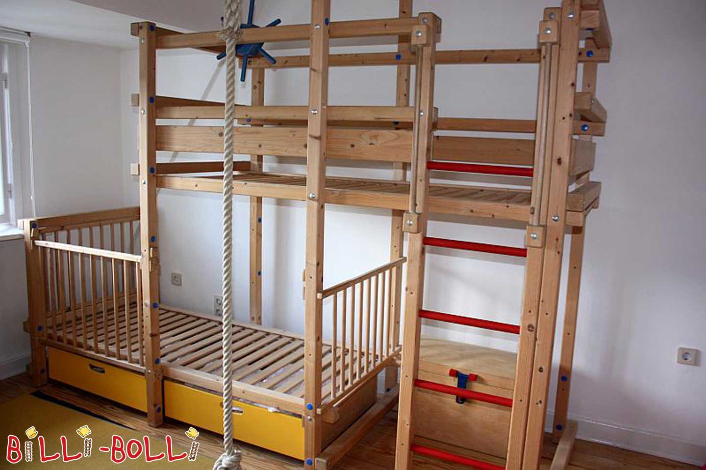 Billi-Bolli divstāvu gulta sāniski nobīdīta (Kategorija: Izmantota divstāvu gulta)