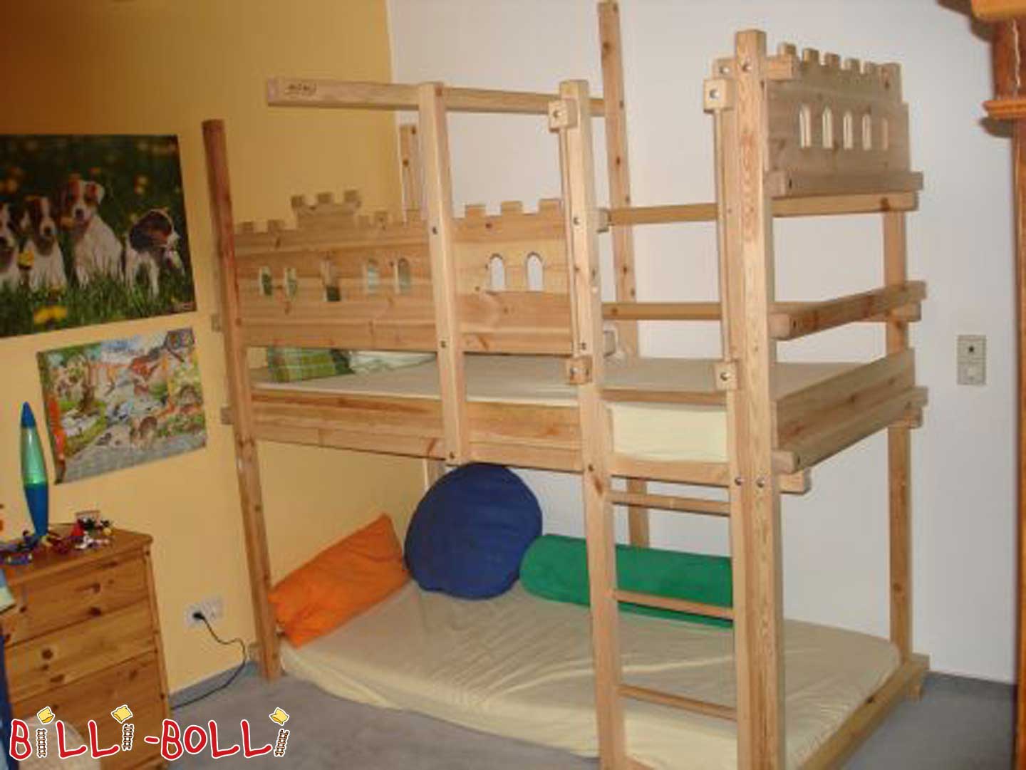 Rycerskie łóżko na poddaszu Billi-Bolli, które rośnie wraz z dzieckiem (Kategoria: Używane łóżko na poddaszu)