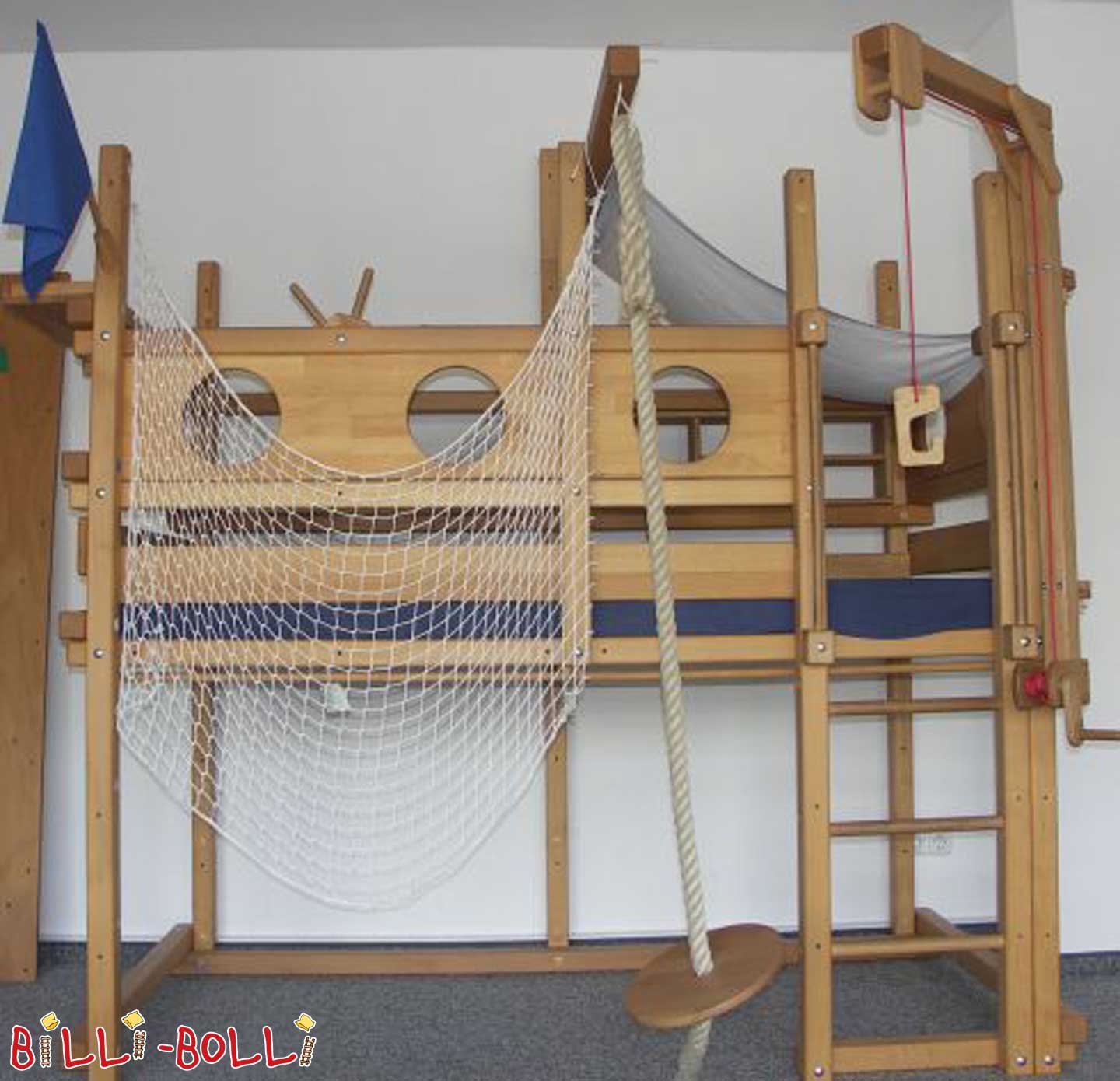 Billi-Bolli loft bed წიფელი (ჩვენი საგამოფენო საწოლი), დაახლ (კატეგორია: საჭიროა ლოფტის საწოლი)