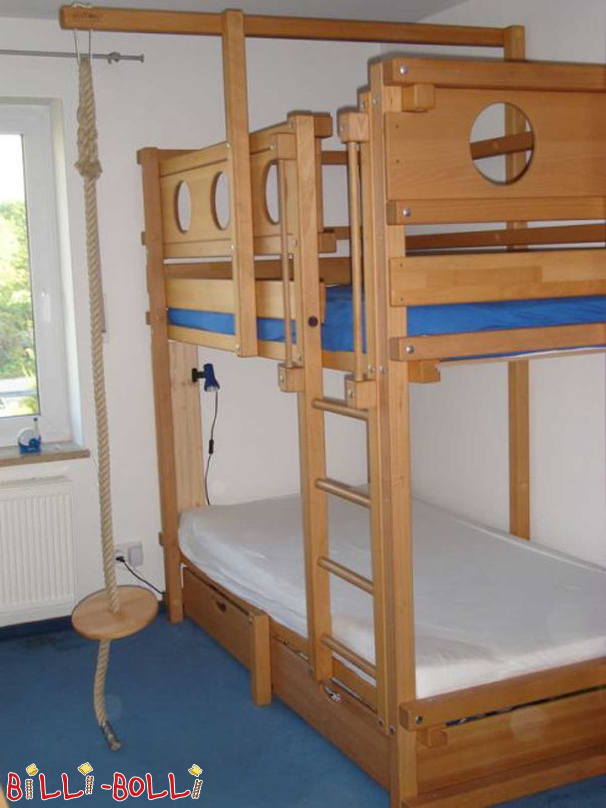 سرير بطابقين Billi-Bolli في خشب الزان (باب: سرير بطابقين مستعمل)