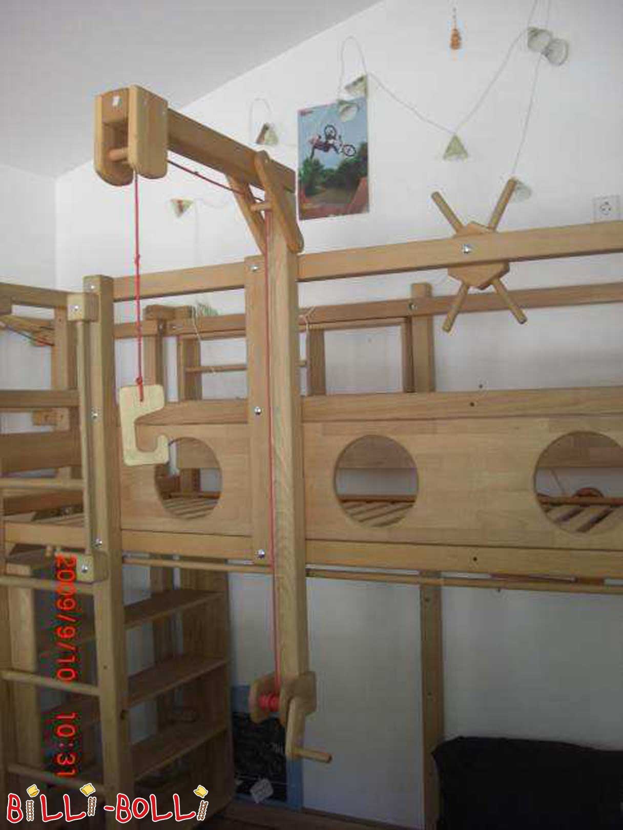 Original Billi Bolli loft cama 100 * 200 haya sin tratar (Categoría: cama alta segunda mano)