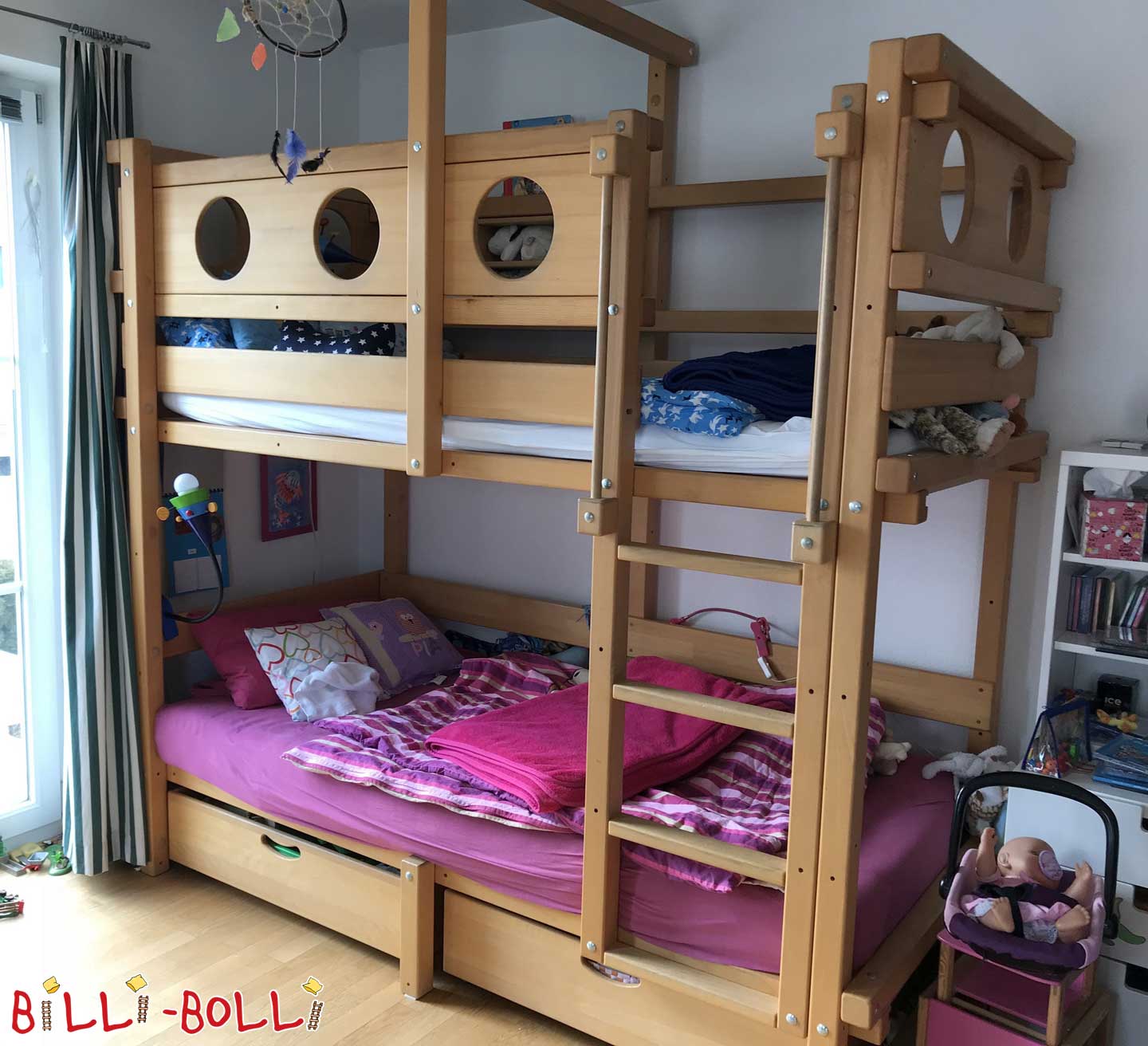 Very well preserved bunk bed in oiled-waxed beech (Category: second hand loft bed)