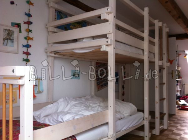 Laterally offset Bunnbett verglaste wäiss (Kategorie: Bunk Bett benotzt)