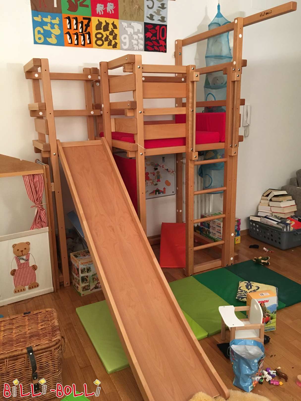 Igralni stolp z drsnim stolpom in drsnim bukevom, naoljenim voskanim (Kategorija: Uporabljeni dodatki/razširitveni deli)