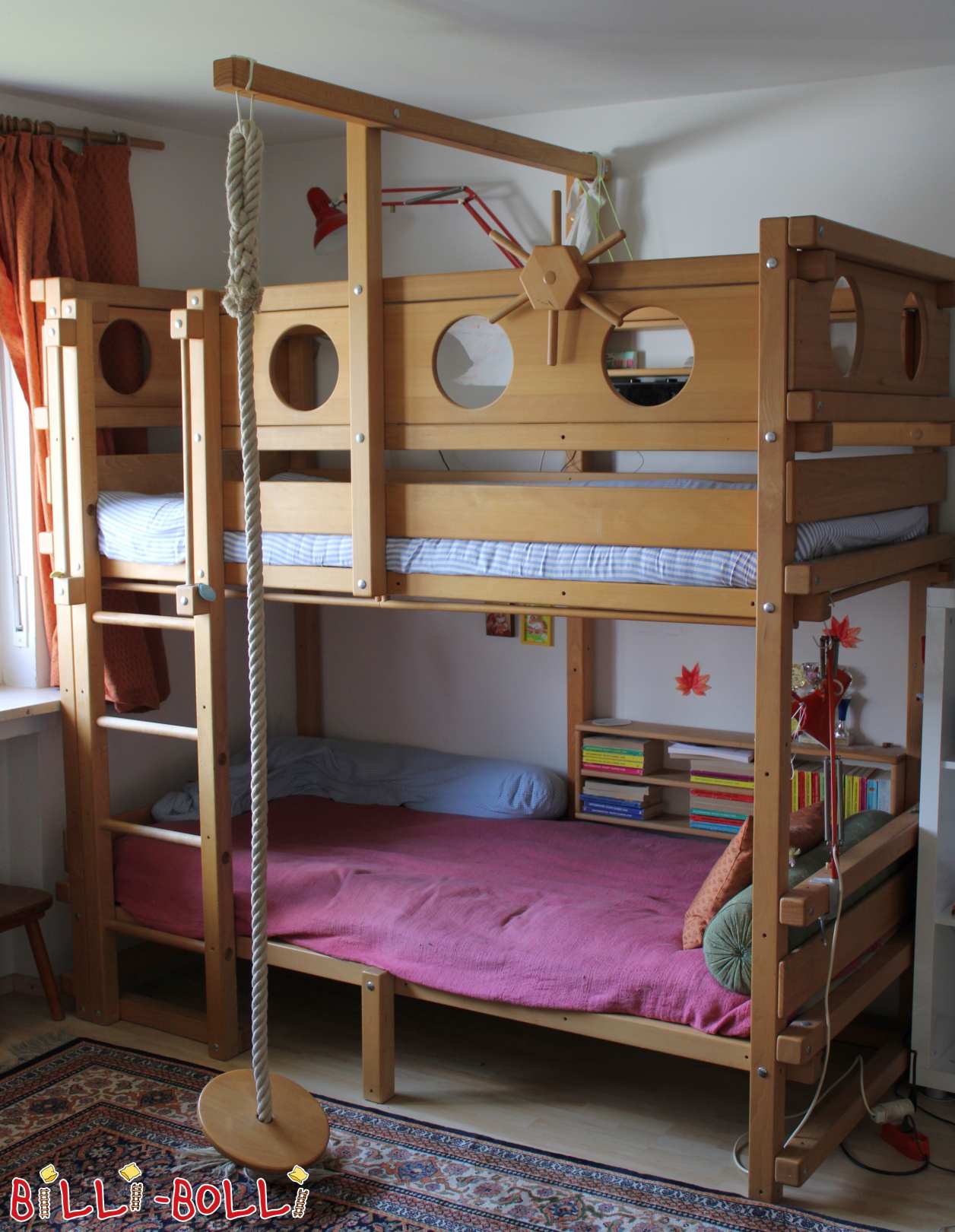 बंक बेड 90 x 200 बीच (म्यूनिख) में तेल से सना हुआ (कोटि: बच्चों के फर्नीचर का इस्तेमाल किया)