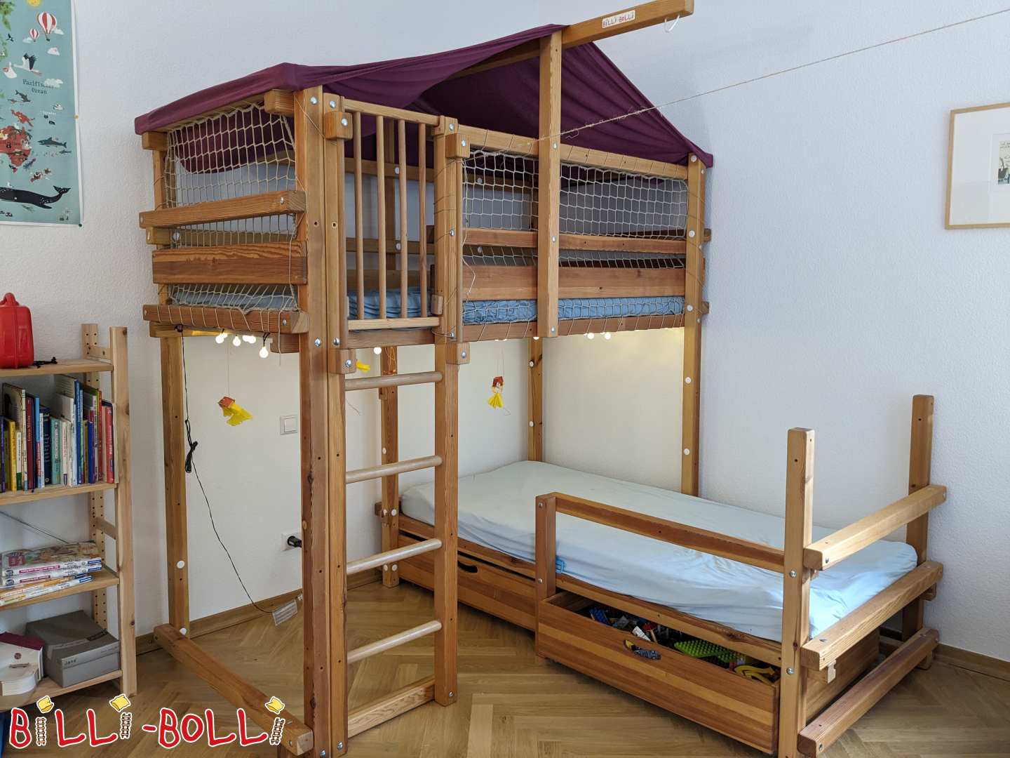 شتوتغارت: سرير بطابقين إزاحة جانبية (200x90 سم) (الفئة: سرير طابقي-متأخر جانبيامستعمل)
